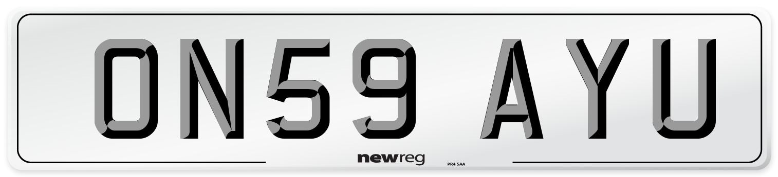 ON59 AYU Number Plate from New Reg